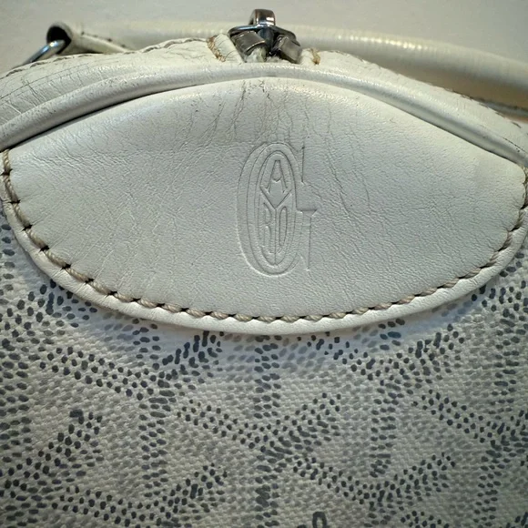 Authentic Authentic Goyard White Leather Goyardine Croisière Boston Duffle Bag - Picture 14 of 16